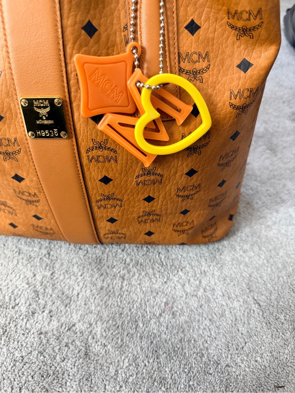 MCM Yellow and Orange Heart Charm